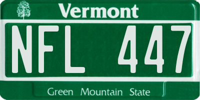 VT license plate NFL447