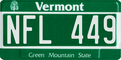 VT license plate NFL449