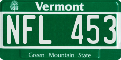 VT license plate NFL453