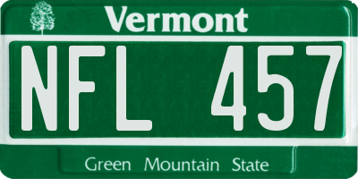 VT license plate NFL457