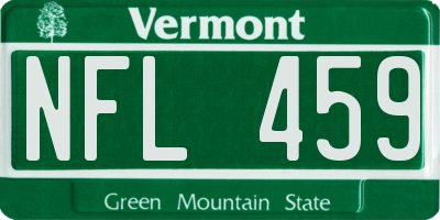 VT license plate NFL459