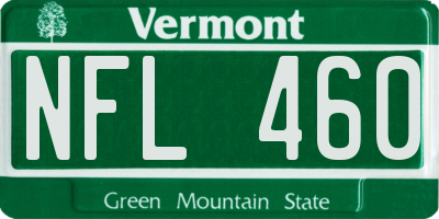 VT license plate NFL460