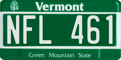 VT license plate NFL461