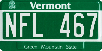 VT license plate NFL467