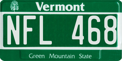 VT license plate NFL468