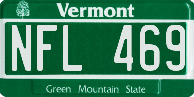 VT license plate NFL469