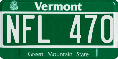 VT license plate NFL470