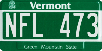 VT license plate NFL473