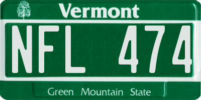 VT license plate NFL474