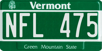 VT license plate NFL475