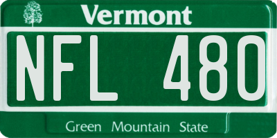 VT license plate NFL480