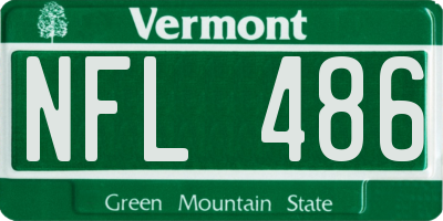 VT license plate NFL486