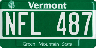 VT license plate NFL487