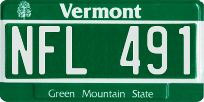 VT license plate NFL491