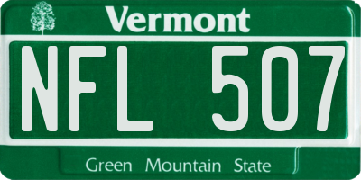 VT license plate NFL507