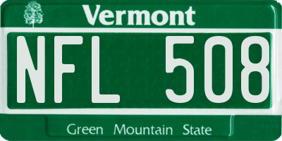 VT license plate NFL508