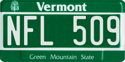 VT license plate NFL509