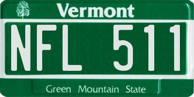 VT license plate NFL511