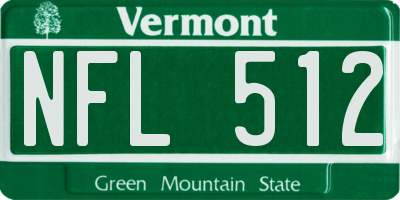 VT license plate NFL512
