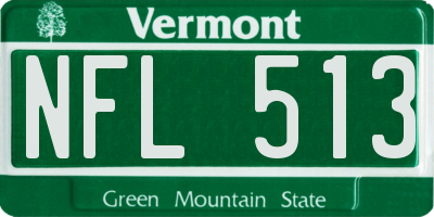 VT license plate NFL513