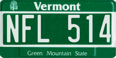 VT license plate NFL514