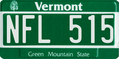 VT license plate NFL515
