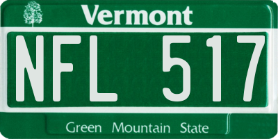 VT license plate NFL517