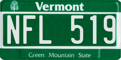 VT license plate NFL519