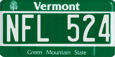 VT license plate NFL524