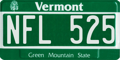 VT license plate NFL525