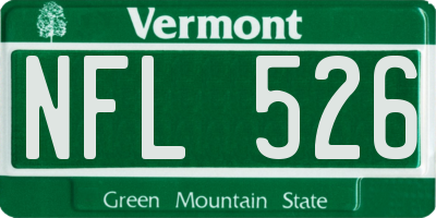 VT license plate NFL526