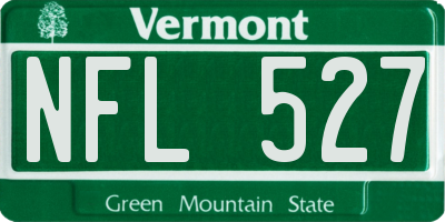 VT license plate NFL527