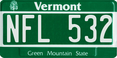 VT license plate NFL532