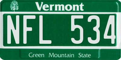 VT license plate NFL534