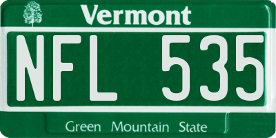 VT license plate NFL535