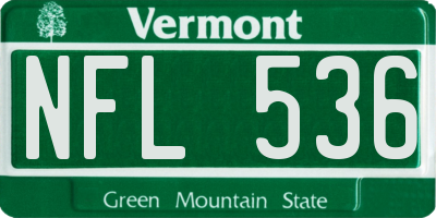 VT license plate NFL536