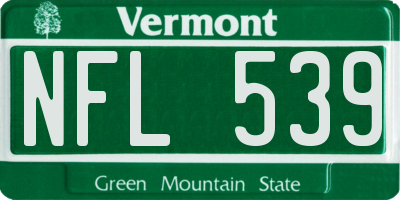 VT license plate NFL539