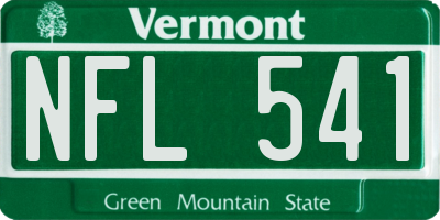 VT license plate NFL541