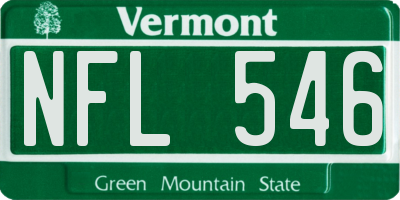 VT license plate NFL546