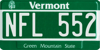 VT license plate NFL552