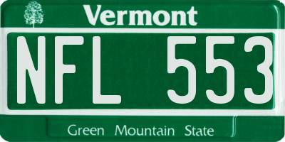 VT license plate NFL553