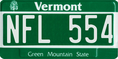 VT license plate NFL554