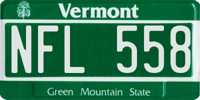 VT license plate NFL558