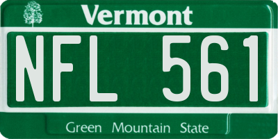 VT license plate NFL561