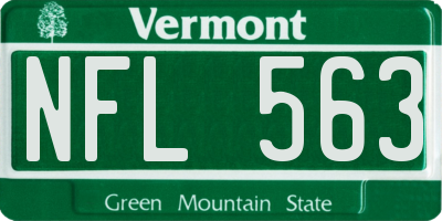 VT license plate NFL563