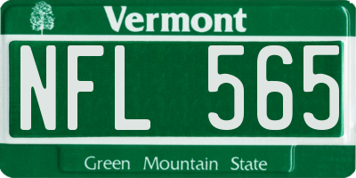 VT license plate NFL565
