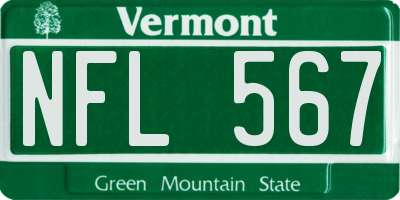 VT license plate NFL567