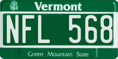 VT license plate NFL568
