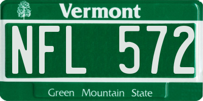 VT license plate NFL572