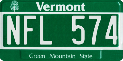 VT license plate NFL574